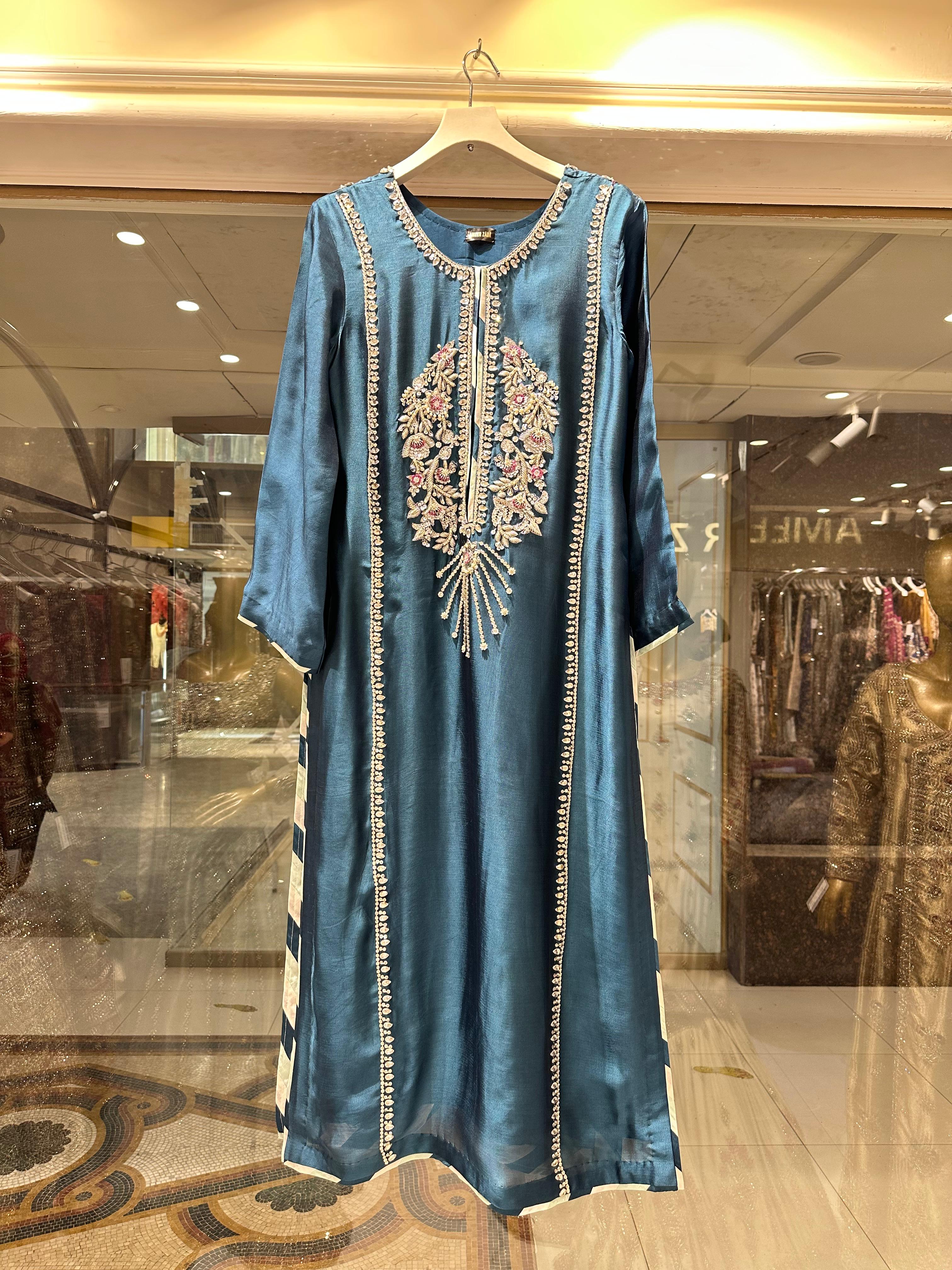 Midnight Blue Embroidered Kurta